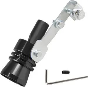 XL Black Universal Turbo Sound Whistle Exhaust Muffler - Automotive Vehicle Accessory, Attractive Superior Aluminium Tailpipe Noise Simulator, Black Screw for Cars, Motorcycles