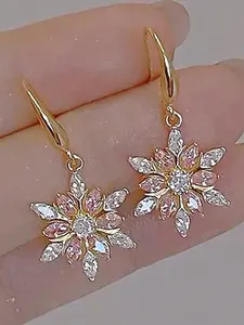 1 Pair Elegant Cubic Zirconia Drop Earrings For Women For Wedding Engagement Anniversary Party Jewelry Christmas Day Gift