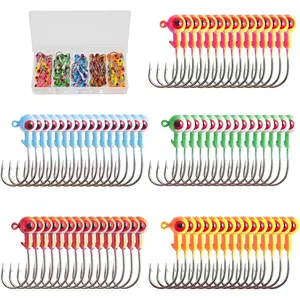 Crappie Jig Heads Kit, 75 count Fishing Jig  Hooks for Fishing Crappie Bass Trout Walleye 1/8oz 1/16oz 1/32oz