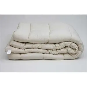 212 MAIN King 1.5 in. Classic Quilted Organic Merino Wool & Organic Cotton All-Seasons Mattress Topper, Featuring Horizontal Quilt Design, Quilted Mattress Topper