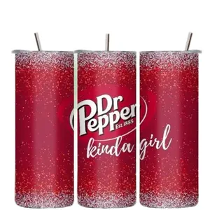 20oz Stainless Steel Reusable Tumbler - "Dr. Pepper Kind of Girl" Design, Stylish Portable Washable Drinkware, Water Bottles, Perfect Gift for Special Occasions