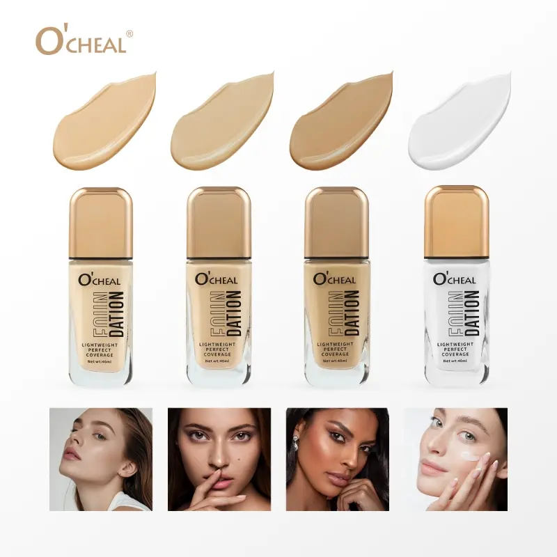 4 Shades High Coverage Foundation Concealer, Lightweight Flawless Finish Concealer Pen for Acne Scars & Dark Circles, Long-Lasting Makeup Base Cosmetic