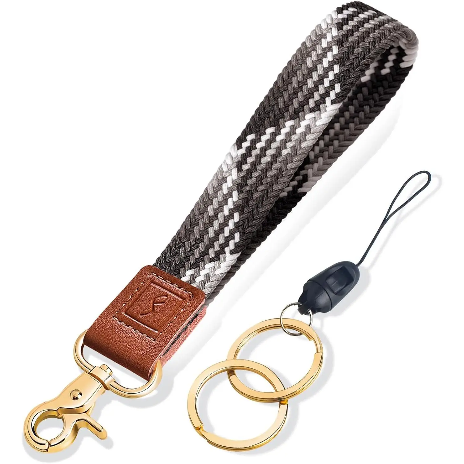 Stretchy Wristlet ,Braided Cute Wrist Lanyards for , Key Chain Holder for Women Men, Wrist Strap  for   Phone Camera Wallet ID Badges Card ()