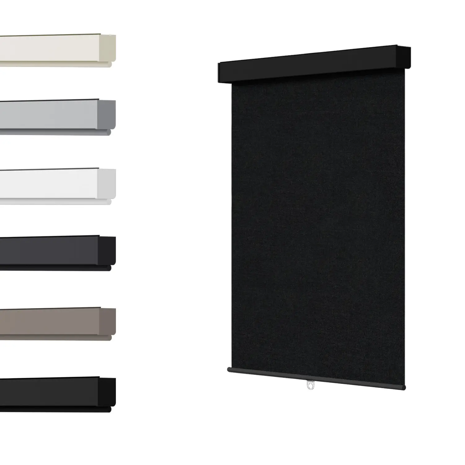 Blackout Roller Shades, Free-Stop Cordless Roller Blinds for Windows, Thermal Insulated Fabric Window Shades UV Protection for Home, Office, Bedroom, Door, Black, 72" H