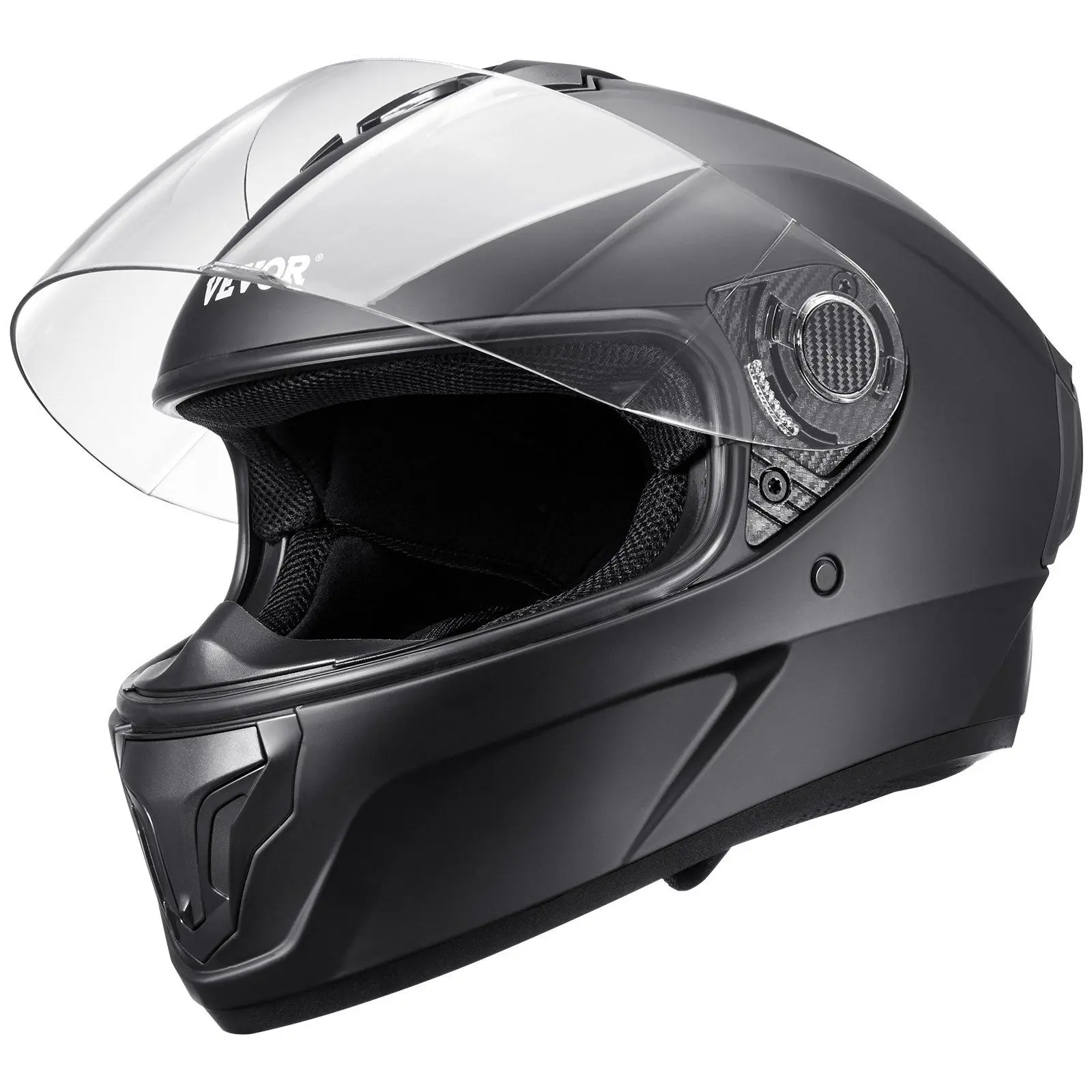 VEVOR DOT-Approved Full Face Motorcycle Helmet, Built-in Bluetooth Slot, Adjustable Ventilation System, Impact-Resistant Shell, Even Weight Distribution, Secure Fittings for Motorcycle Riding & Long Rides