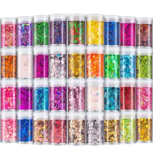 36 Colors 5g Glitter Powder Set, Glitter Kit, Chunky and Fine Sequins for Nail Art, Glitter Nails, Face & Body Makeup, Resin Crafts, Cosmic Shimmer for Stage, Parties, DIY Projects