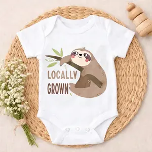 Newborn Baby Bodysuit Romper Locally Grown Sloth Design Anti - pilling property Fashionable design Birthday Outfit Gentle on Skin Perfect Gift for New Parents