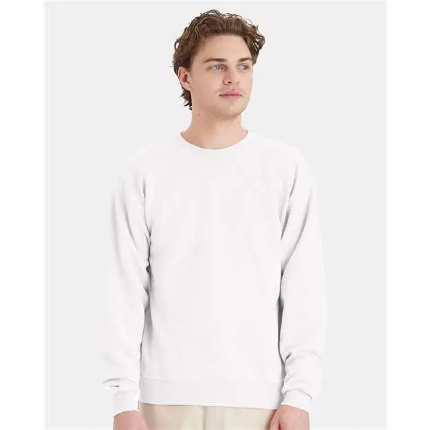 Custom Embroidered - Hanes - Unisex Ecosmart® Crewneck Sweatshirt - White - P160