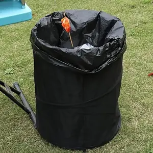 Portable Foldable Trash Can, Oxford Fabric Trash Can with 4 Fixing Clips & Carry Handle, Garbage Can for Outdoor Camping, Car Trunk Organization