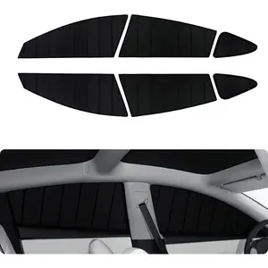 BASENOR [Upgraded Gen2] Tesla Model 3 Side Window Sunshade 2026-2017, 6PCS Full Set Wrinkle-Free Window Covers for Kids, Camping & Privacy Rest, Rear Windshield Reflective UV Protection