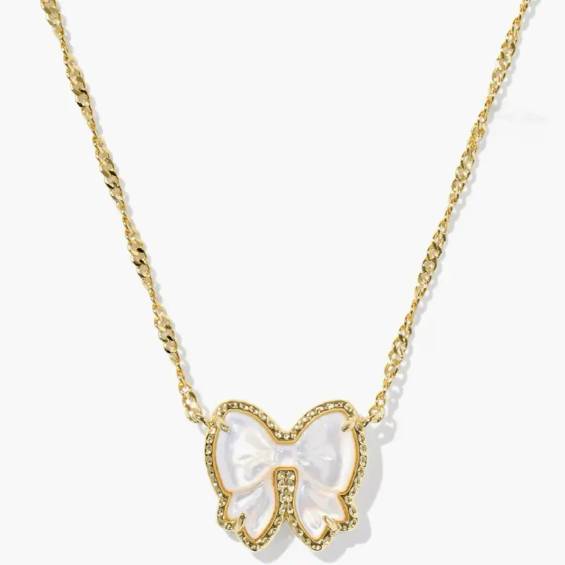 Mother of pearl bow necklace new