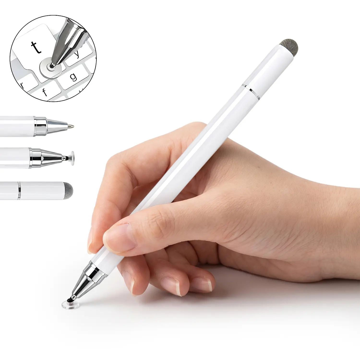 Universal Stylus Pen for iPad & Touch Screen Devices, 3-in-1 High Precision Digital Pencil with Magnetic Attachment, No Bluetooth Needed, Smooth Writing Drawing Tool for Students, Artists & Daily Use