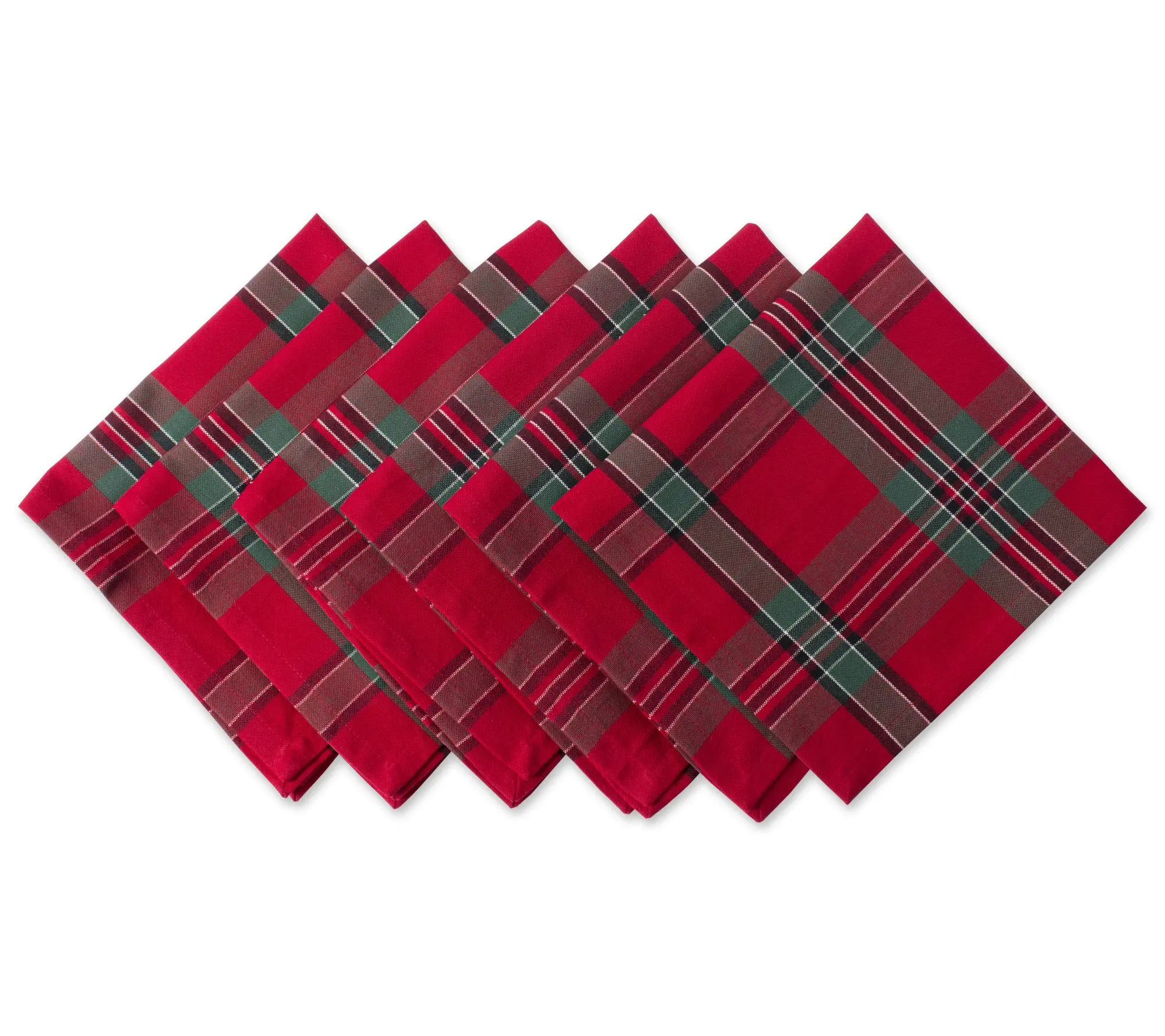 Design Imports Holiday Plaid Napkin Set of 6