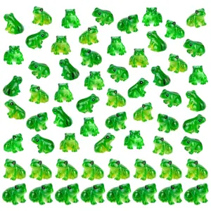 Miniature Frog Statues, Resin Animal Sculptures, Resin Craft Decorations for Cars, Gardens, Micro Landscapes, 100/200pcs Set, Ca Prop 65 Compliant