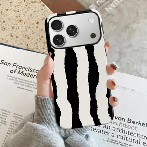 Vintage Zebra Stripes Phone Case,phone Case Suitable for Iphone 11/12/13/14/15/16/17 Pro Promax Plus Air and Samsung S22/S23/S24/S25 Plus Ultra Fe,Double-Layer TPU Shockproof Protective Cover Retro Black White Print