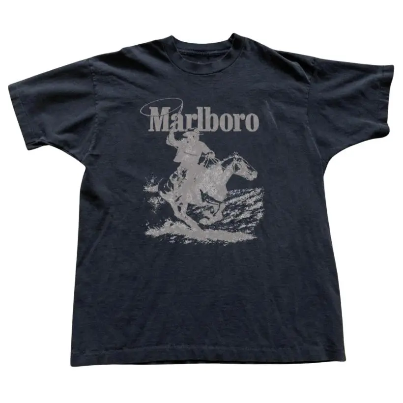 Gildan Men's and Women's T-shirt, Red Marlboro cowboy graphic T-shirt, Unisex T-shirt, Gift T-shirt, Y2k Unisex Graphic Tees Gothic Grunge Emo Scene Amity Affliction Style Clothes Menswear Womenswear Streetwear