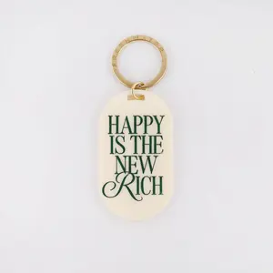 Happy Is The New Rich Keychain