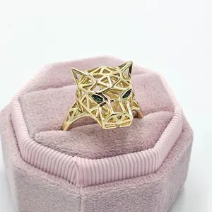 MARACCESORIOS. panther ring green eyes. anillo de pantera. ojos verde. jewelry rings ring jewelry Sparkling Zircon Inlay