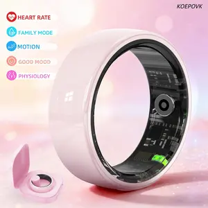 Pink Ceramic Smart Ring for Women| Tracks heart rate, sleep, blood oxygen, stress & cycle | 5ATM water resistant | Multiple sports modes | Portable charging case included | Compatible with iOS & Android | No subscription fee required #Summervibes