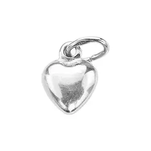 Sterling Silver 6.5x9mm Hollow Puff Heart Charm