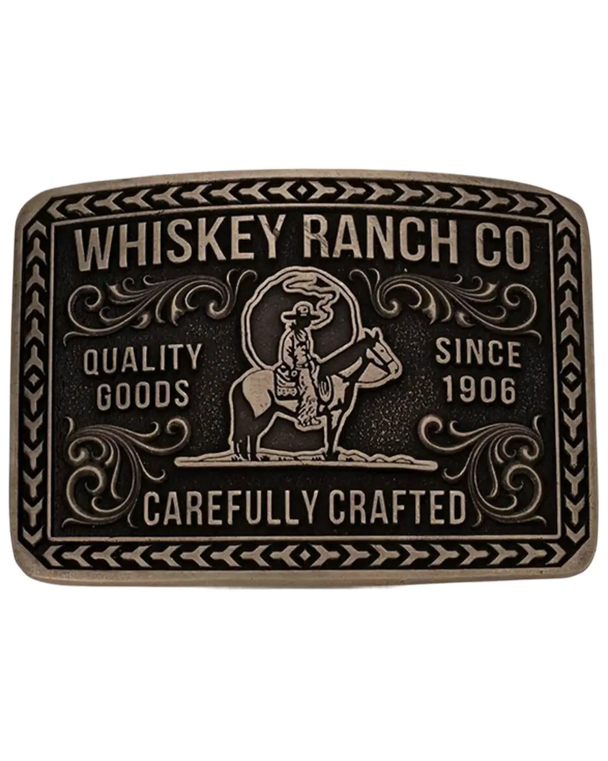 Montana Silversmiths Unisex Heritage Rider Whiskey Ranch Belt Buckle - A1067wr