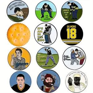 12 counts Funny Happy Gilmore Golf Ball Marker Sets, 10 Different Patterns Styles, Golf Accessories Golf Supply Golf Gift Accessory Golf Gifts for Men Golfers Dad Boyfriend Husband Birthday Retirement Fathers Day