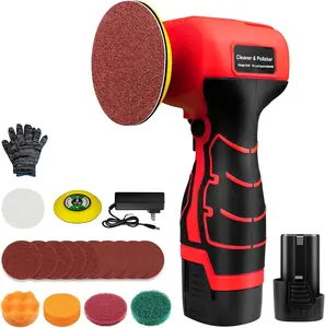 Cordless Sander, 3" Palm Sander with 16.8V 3.0Ah Li-ion , 3500RPM Mini Polisher, 19 Accessories Sander Tool for Sanding/Polishing/Waxing/Cleaning