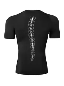 Men's Centipede Print Round Neck Tee, Casual Short Sleeve T-shirt for Summer, Menswear for Daily Wear