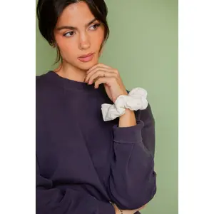 White Puffer Oversized Scrunchie