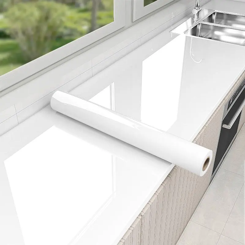 Solid Color Kitchen Countertop Sticker, 1 Roll Self-adhesive Waterproof & Anti-fouling Wall Sticker, Wall Decal, Kitchen Wallpaper Peel and Stick, Wallpaper for Home Kitchen Living Room Bathroom Installation