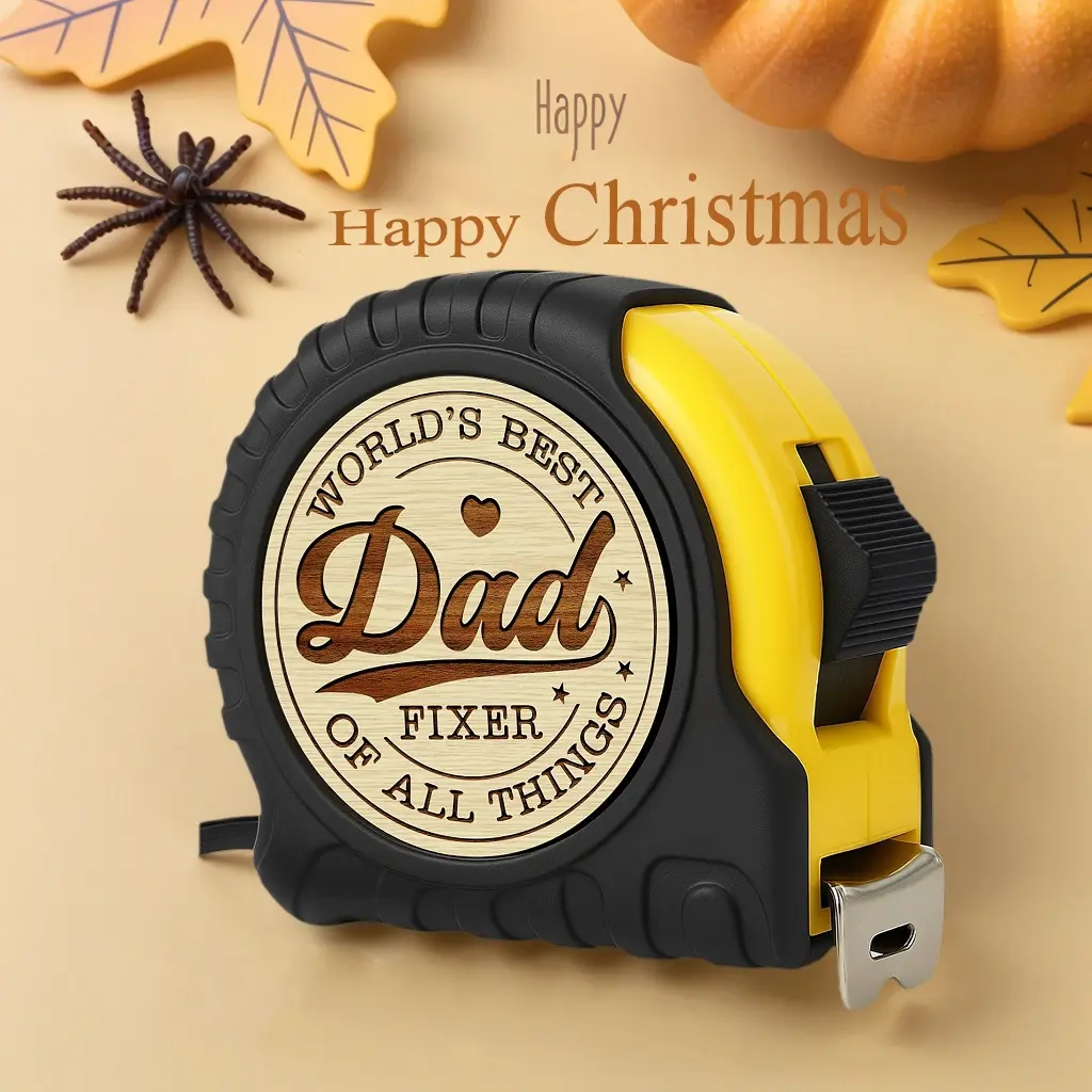 Engraved Tape Measure for Dad, Heavy Duty Durable Steel Tape Measure with Toggle Lock, Touching Gift for Birthday, Portable Tape Measure Hand Measuring Tool, Measuring Instrument