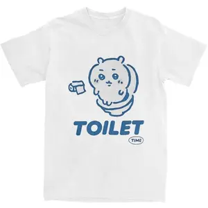 Chiikawa Toilet T-Shirt Male Aesthetic T-Shirts Summer Comfortable Popular T-Shirt,summervibes