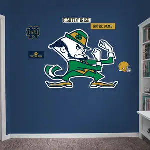 Leprechaun Logo - RealBig Collection - Official NCAA - Notre Dame Fighting Irish - Reusable Vinyl Wall Decals