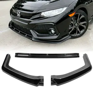 Mugen-Style Front Bumper Lip Body Kit Spoiler Compatible with 2017 - 2021 Honda Civic Hatchback / Si Models Only Bumper