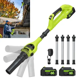 40V Cordless Leaf Blower, 400 CFM, 125 MPH, Brushless Motor, 2x2.0Ah Batteries, Charger & Gutter Cleaning Extension, Green Cordless Electric