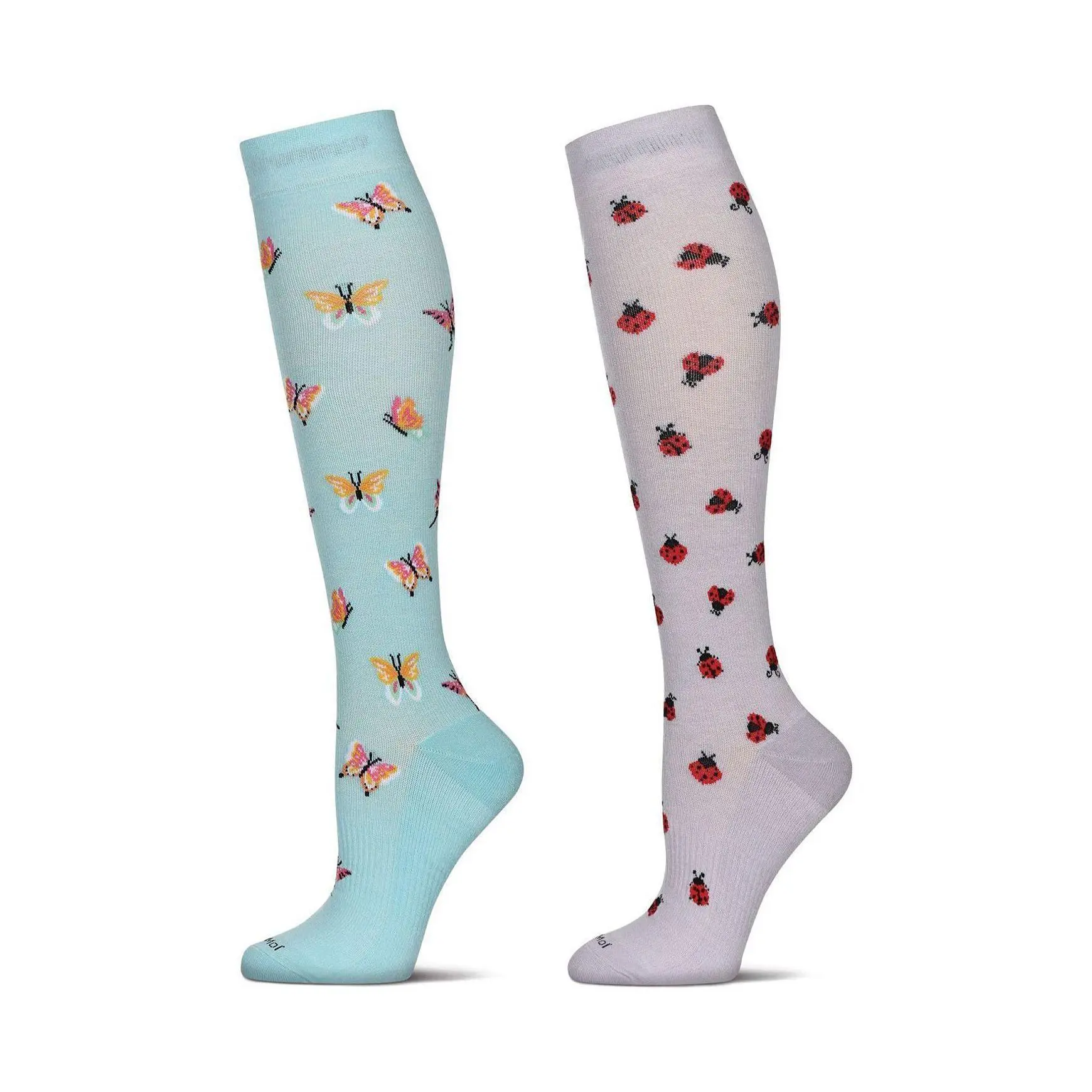 Memoi Women's Novelty Set of 2 Compression Knee-High Socks