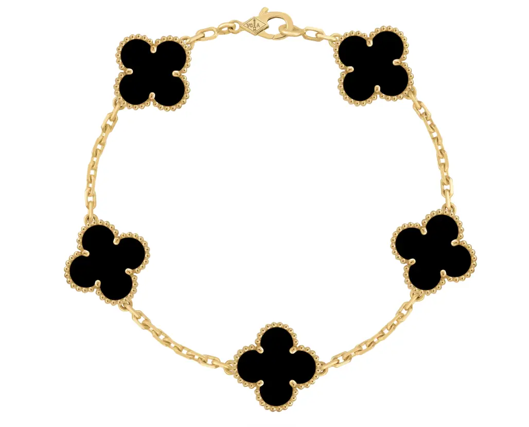 Van Cleef & Arpels 18K Yellow Gold Vintage Alhambra bracelet, 5 motifs G136