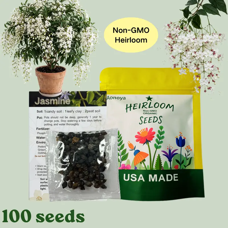 Jasmine Flower Seeds Fragrant Plant for Planting Garden Home Four Seasons  Evergreen Silver Jasmine Garden Balcony Climbing Flower Non-GMO,Climbing  Flower,Trailing Plants seeds,indoor plants - TikTok Shop