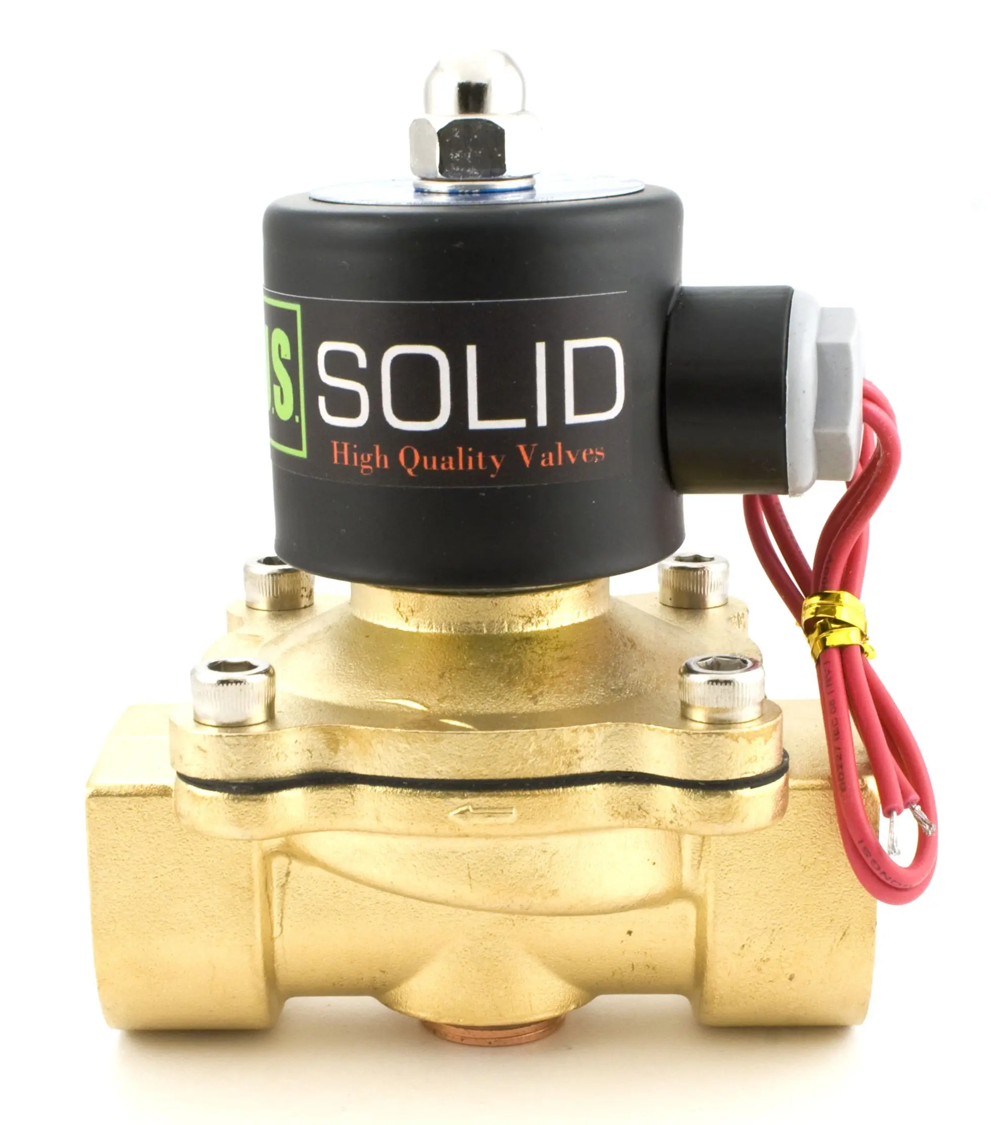 U.S. Solid 1" Brass Electric Solenoid Valve 110V AC Normally Closed
