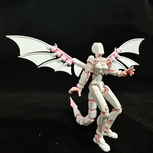 T13 Anime Action Figure 3D Printed Dragon Human, Assembled Multi-Jointed Collectible, Moving Wings & Tail, Desktop Decoration, Perfect Gift