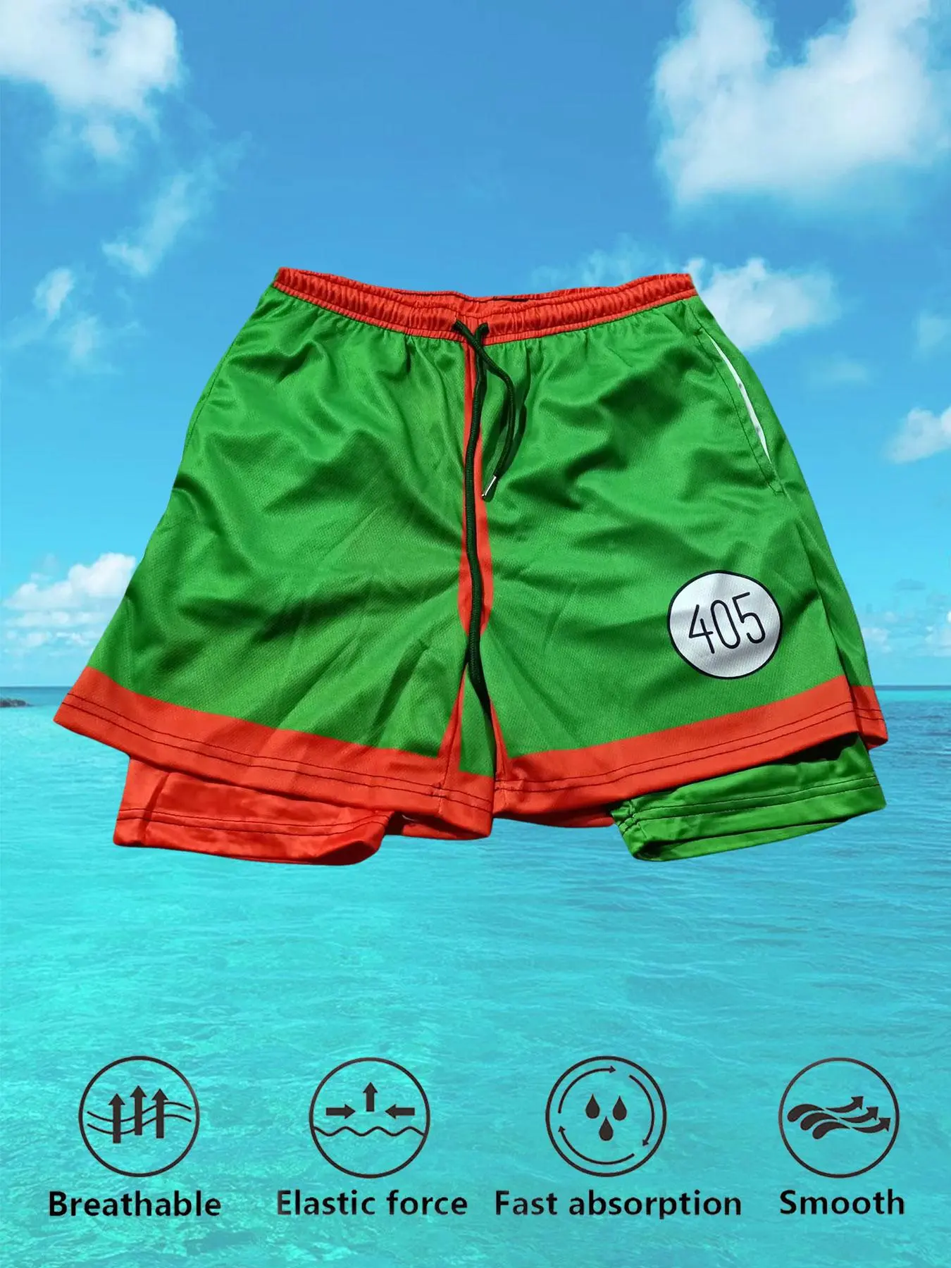 Men's Summer 3D Print Gym Shorts, Quick-Dry Elastic Side Pockets, Gym Running Basketball Shorts, Casual Fitted Design, Summer Sports Shorts