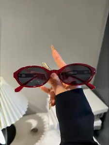 Vintage Oval Fashion Glasses, Beach Vacation Outdoor Travel Eyewear, Stylish Retro Design, Perfect for Casual Wear, Trendy Vintage Sunglasses