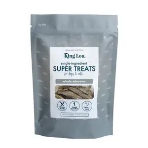 King Lou Whole Minnows - Freeze-Dried Raw Snack for Dogs and Cats single ingredient, 100% USA, Human Grade, Treats Pet Products Natural Food Pets Supplies