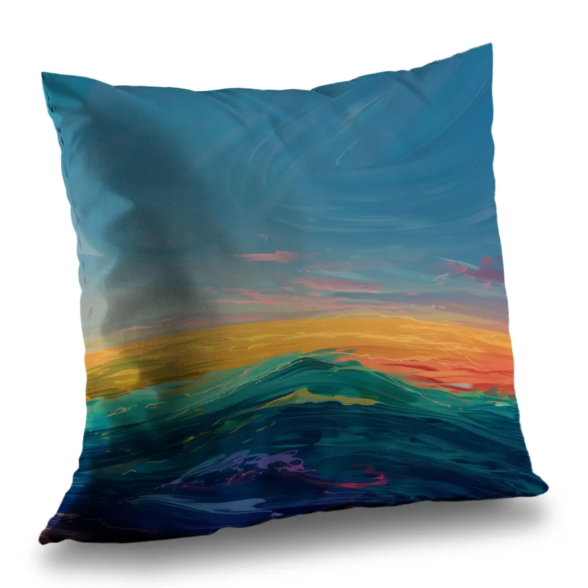 MWW C1PC16169AY1HE 16x16 in. Yellow Watercolor Polyester Twill Decorative Standard Pillow - Home Decor Accent, Decorative Standard Pillows