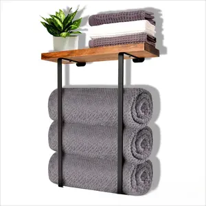 Bathroom towel rack bath towel storage rack wall-mounted towel storage rack bathroom rack with fence wall hanging