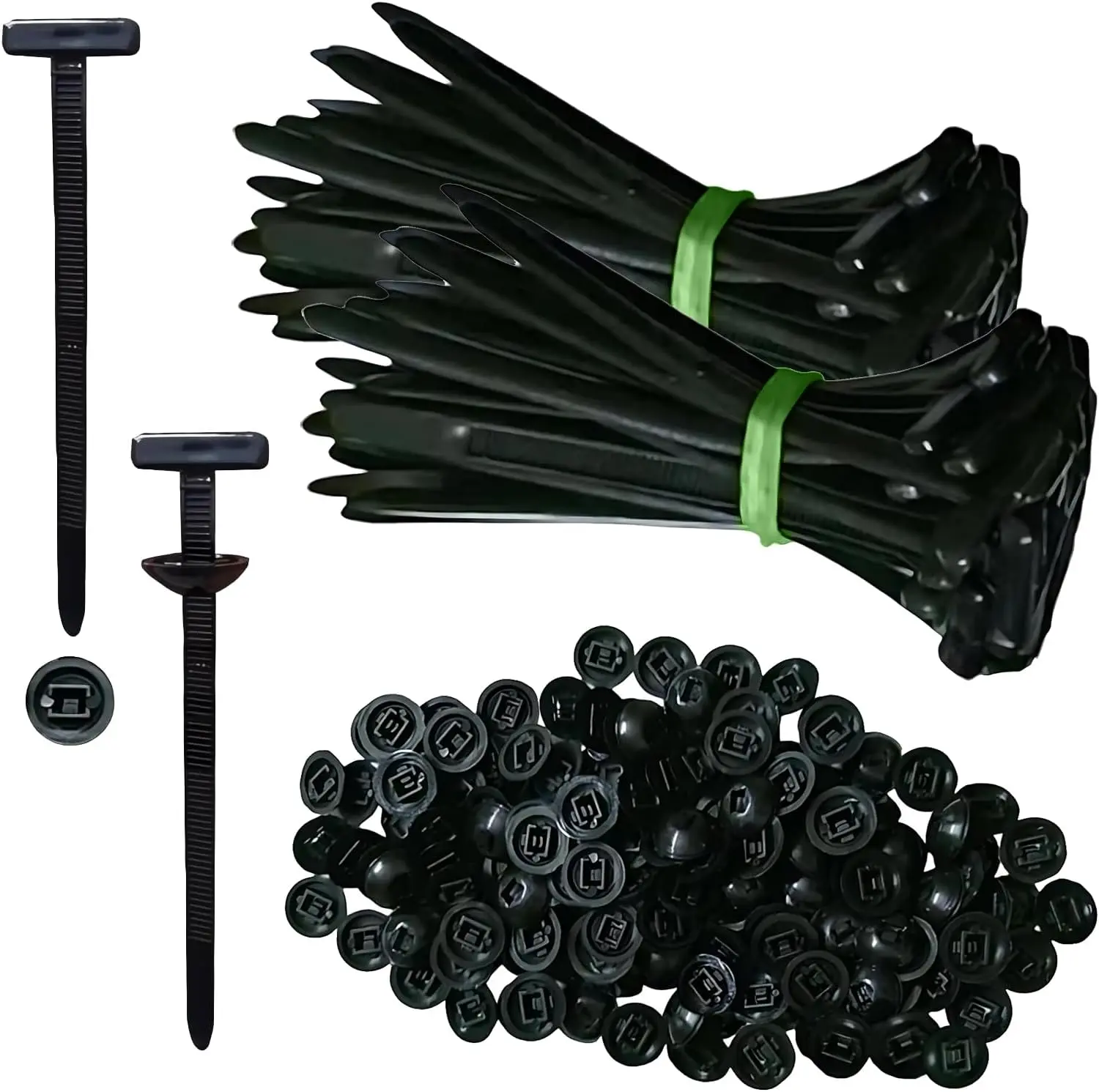 100PCS Nylon Universal Cable Tie Buckle, Zip Ties Heavy Duty with Pin & Button Design, Car Daily Repair, Applicable Toengine Lower Guard Plates, Fender Linings, Fenders, Trunkclips (100)