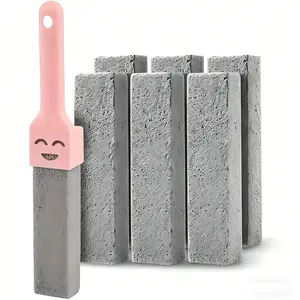 6-Piece Cleaning Pumice Stones with Handles, Heavy-Duty Toilet Limescale Remover, Ideal for Toilets, Pool Tiles, Sinks, Bathrooms, Set