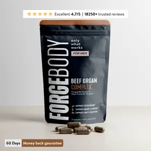 FORGE Beef Organ Complex for Men | Grass-Fed Liver, Heart & Organ Capsules | Energy & Vitality Support Dietary Supplement for Men & Women Superfood Healthcare - 30 Day