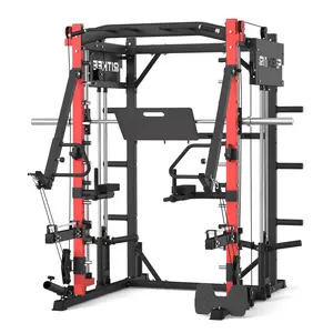 RITKEEP FITNESS PMAX-4750 Dual Plate Loaded Multi Functional Smith Machine with Jammer Arms & Leg Press Board for Full Body Training
