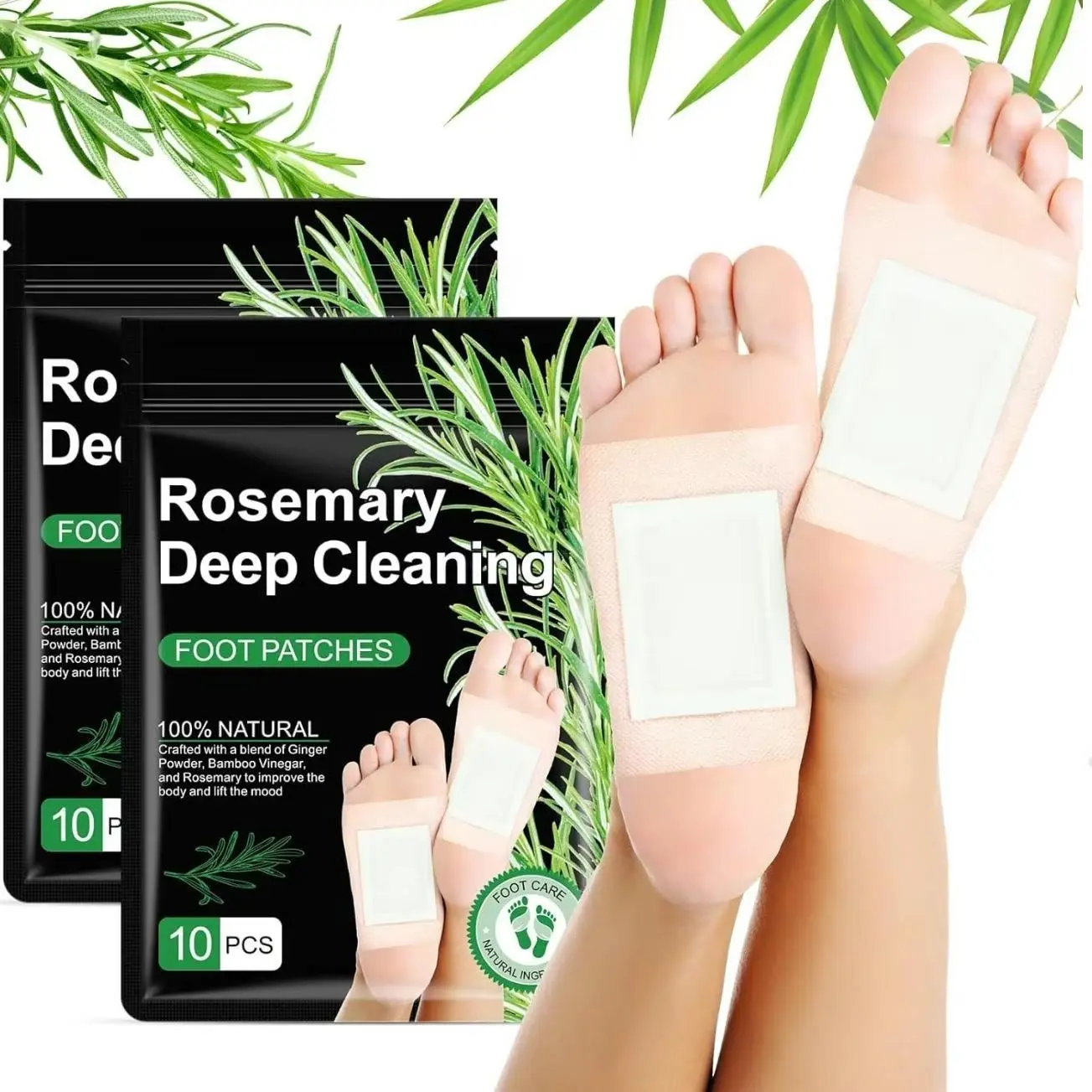 Rosemary Ginger Foot Pads, Herbal Scented Foot Care Patches, Disposable Foot Sole Pads for Daily Foot Care, Easy to Use, 10/20/40 Pack Wellness Fitness, Health, Solution Alternative Therapy, Daily Care, Detoxifies